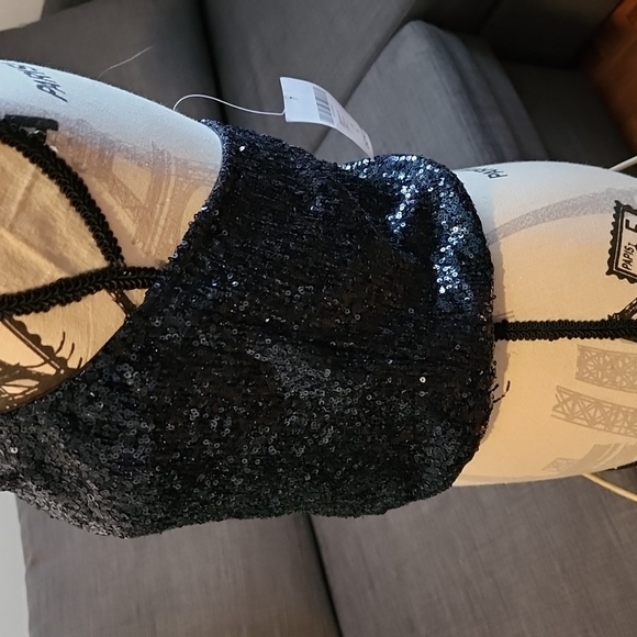 Navy Blue Sequence Tube Top Sz 1X - Picture 4 of 6